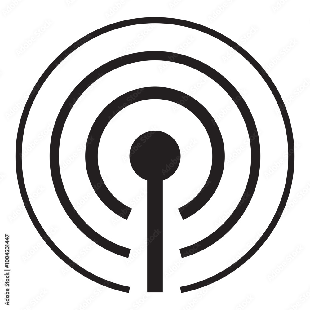 Radio signal icon in outline style. Simple streaming podcast symbol vector illustration — pixel-perfect icon. Radio signal icon in outline style. Simple streaming podcast symbol vector illustration — pixel-perfect icon.