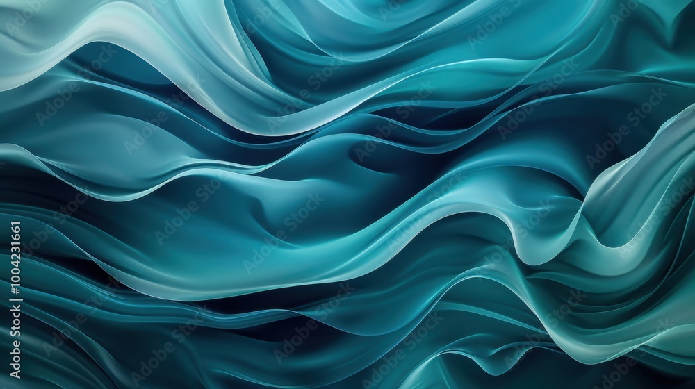 Obraz premium Elegant Flowing Waves in Cool Tones