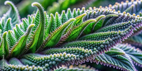 Wallpaper Mural Intricate Trichome Patterns on Wavy Leaves Background for Nature Designs Torontodigital.ca