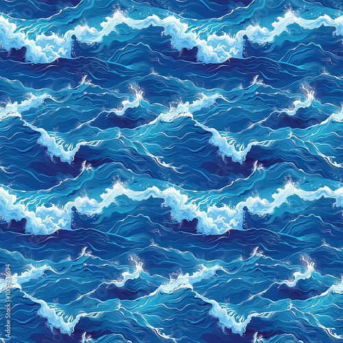 A Painting of a Wave in the Ocean