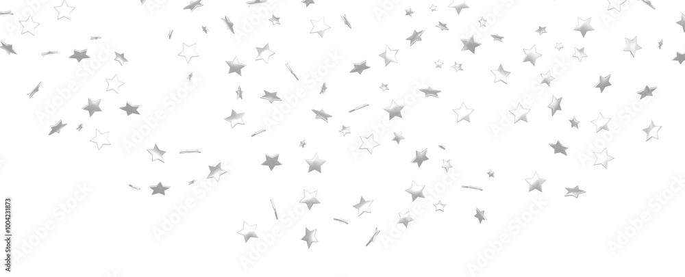 sparkles silver stars on white background with text place- Image sparkles silver stars on white background with text place- Image