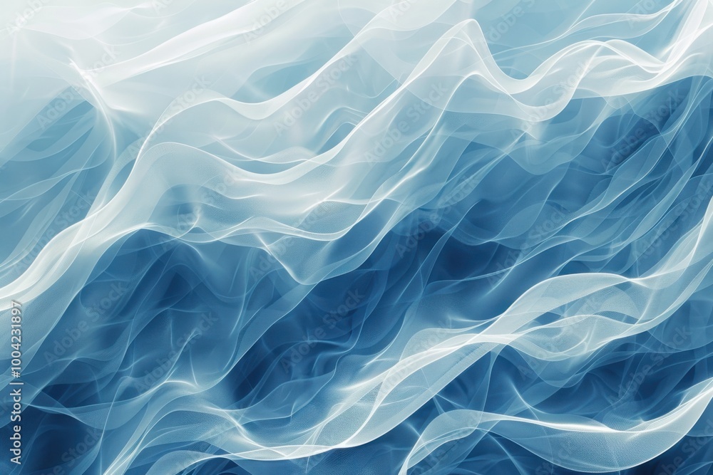 Obraz premium Soft Blue Waves in Fluid Motion