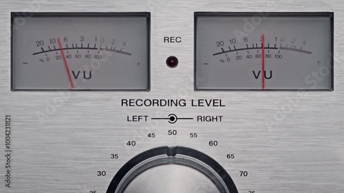 Vintage Cassette Deck VU Meters Loop