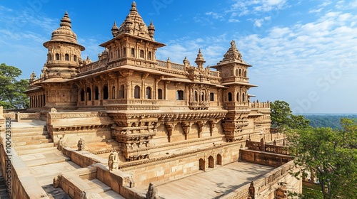 Exterior of Man Singh or Man Mandir Palace, Gwalior Fort in Gwalior, Madhya Pradesh, India, Asia