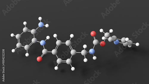 entinostat molecule 3d, molecular structure, ball and stick model, structural chemical formula hdac inhibitor photo