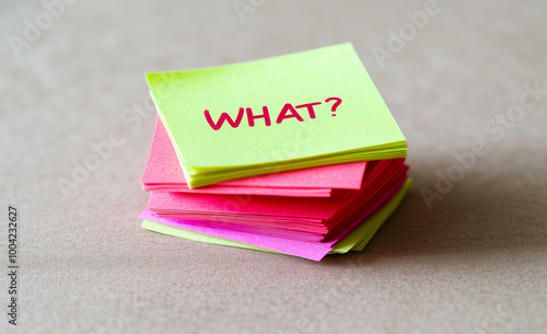 what message post-it note. question mark symbol. Business. Ask Symbol. Inquiry and Curiosity. photo