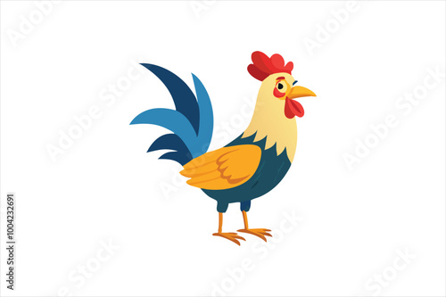  cute Rooster vector art illustration