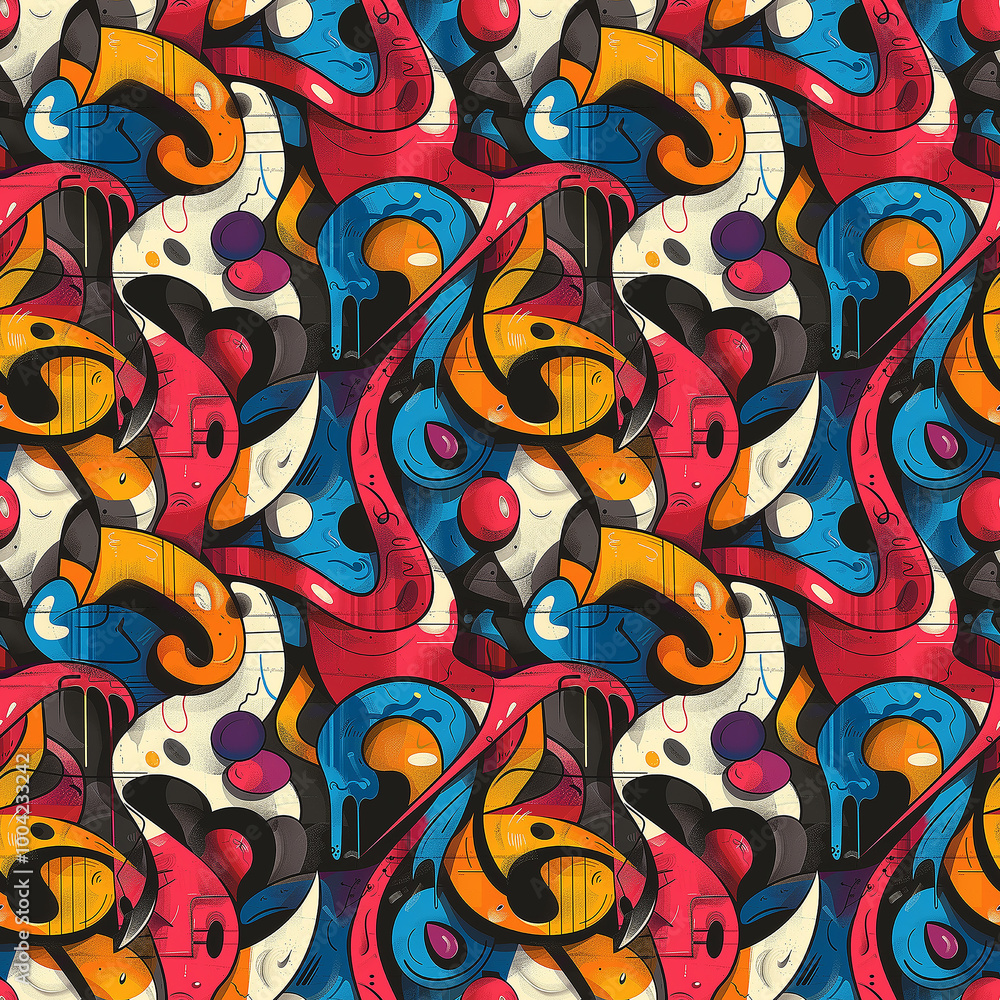 Obraz premium Multicolored Pattern of Letters and Numbers