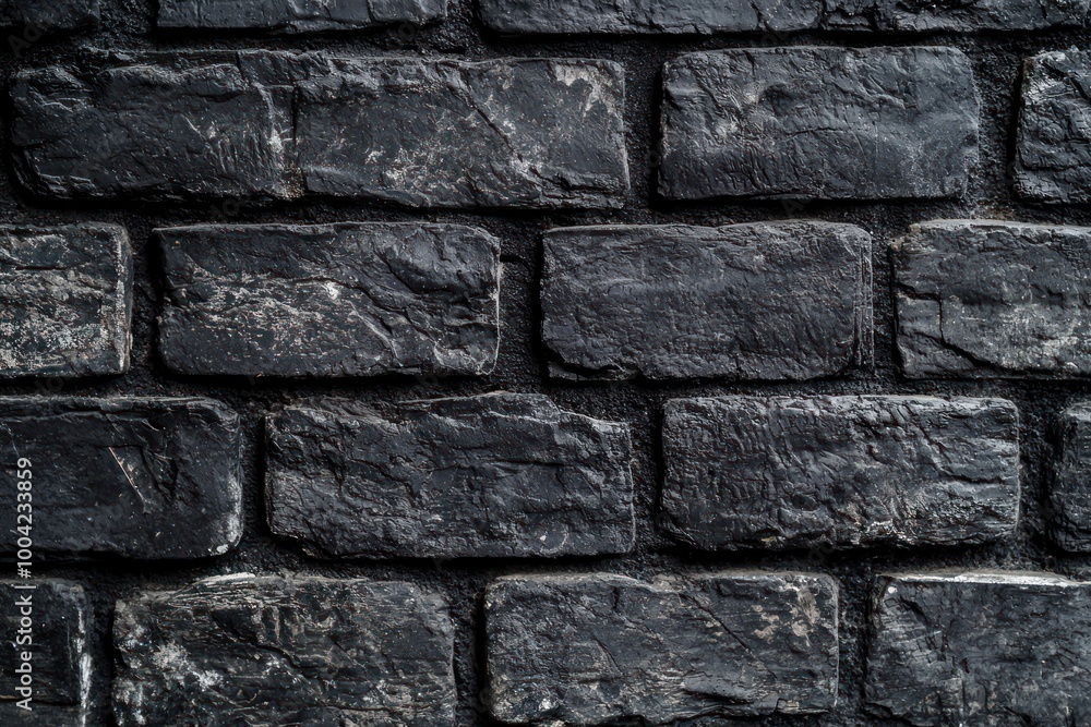 Naklejka premium abstract black background, brick wall for dark interior
