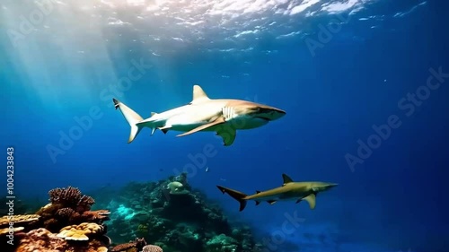 Wallpaper Mural Great white shark underwater view , Torontodigital.ca
