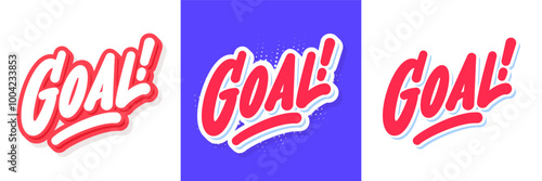 Goal. Handwritten vector lettering typography set.
