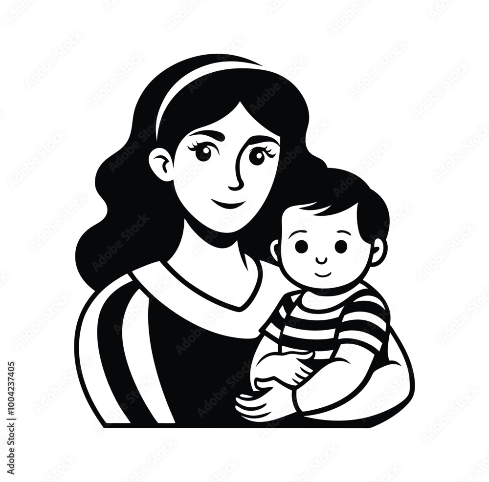 mother-holding-a-child-vector-illustration-vector mother-holding-a-child-vector-illustration-vector