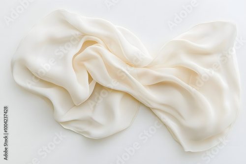 "Top View of a Fabric Napkin on a White Background"