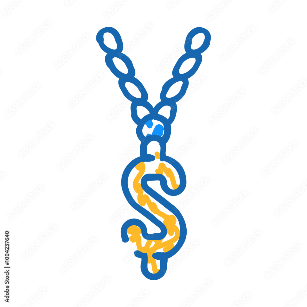 Obraz premium chain with dollar doodle icon sketch vector. chain with dollar sign. isolated symbol illustration