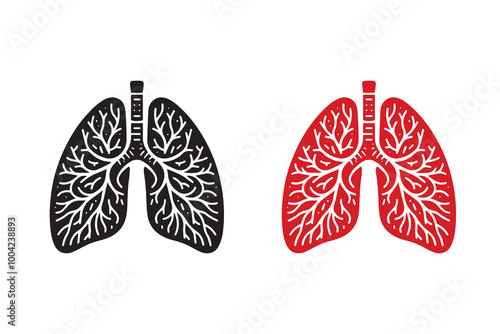 Human Lungs silhouette Illustration