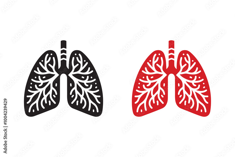 Human Lungs silhouette Illustration Human Lungs silhouette Illustration