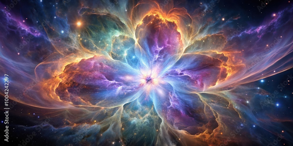 Celestial Orchid Nebula Bloom Captured in Extreme Macro Wavy Patterns Celestial Orchid Nebula Bloom Captured in Extreme Macro Wavy Patterns