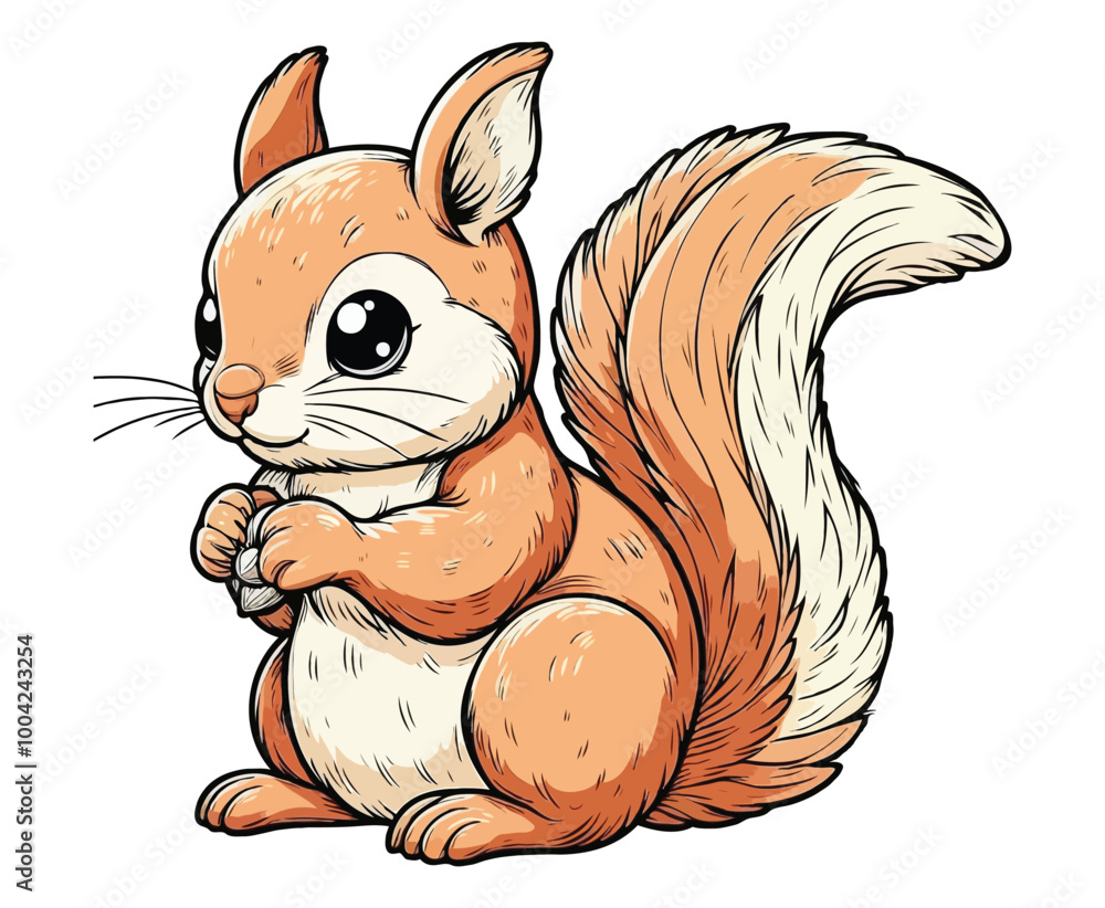 Baby Squirrel color on a white background Baby Squirrel color on a white background