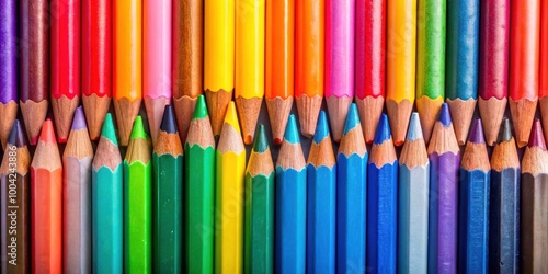 Vibrant and Colorful Crayons in a Small Collection of Loose Colored Pencils for Art and Creativity