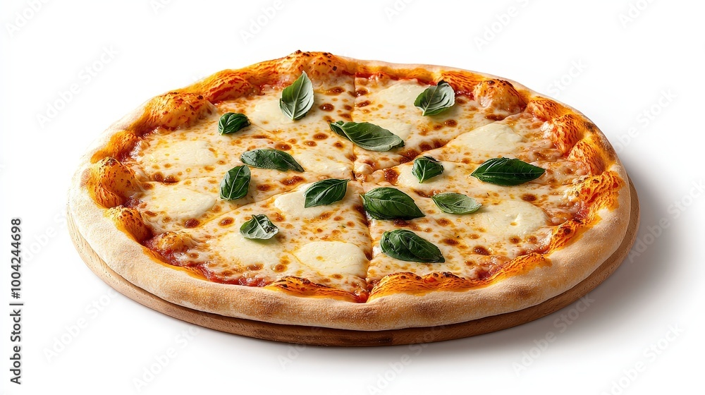 Classic Margherita Pizza Fresh with Basil Leaves Classic Margherita Pizza Fresh with Basil Leaves