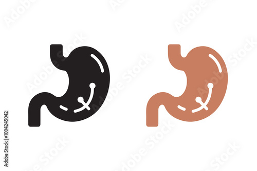 Human stomach silhouette Illustration