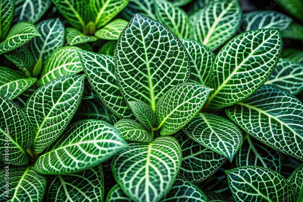 Close-up of a Procerus plant with vibrant green leaves and intricate textures in a natural setting Close-up of a Procerus plant with vibrant green leaves and intricate textures in a natural setting