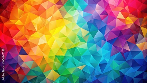 Vibrant geometric abstract mosaic with colorful low poly design for modern background