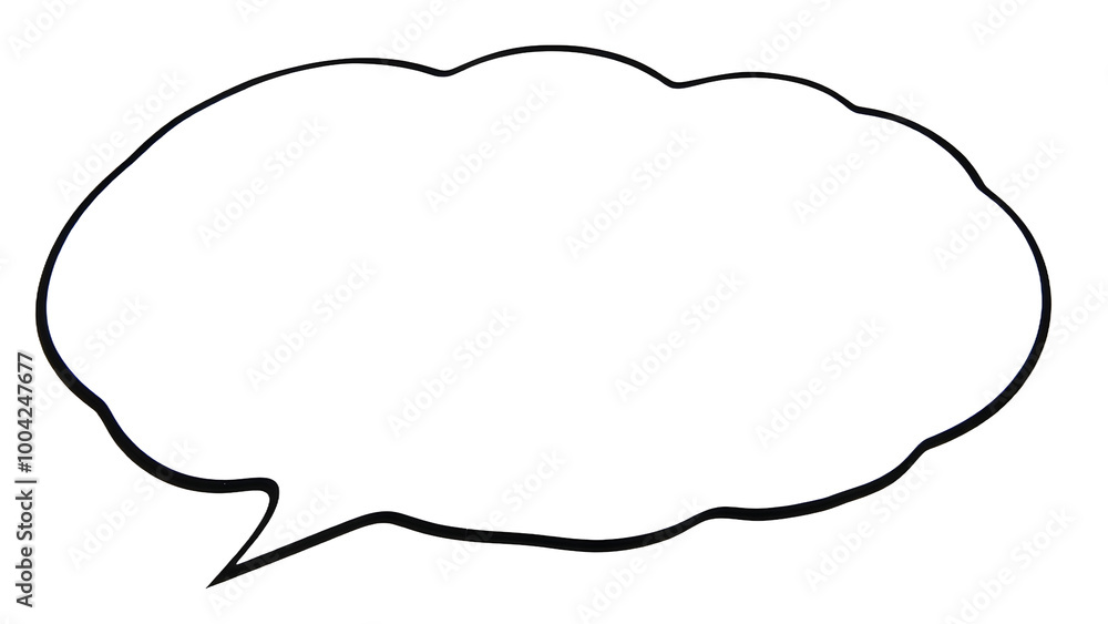 Fototapeta premium Rounded comic speech bubble with smooth edges, isolated on transparent background, Generative AI