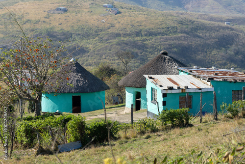 Wild Coast, South Africa, quaint villages with colorful rondavel huts