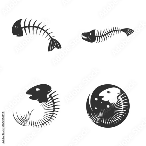 fish skeleton bone icon vector illustration design