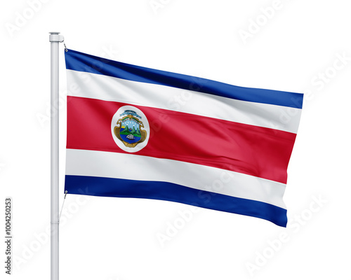 Free Download Costa Rica national flag on white background. - GFXLoad