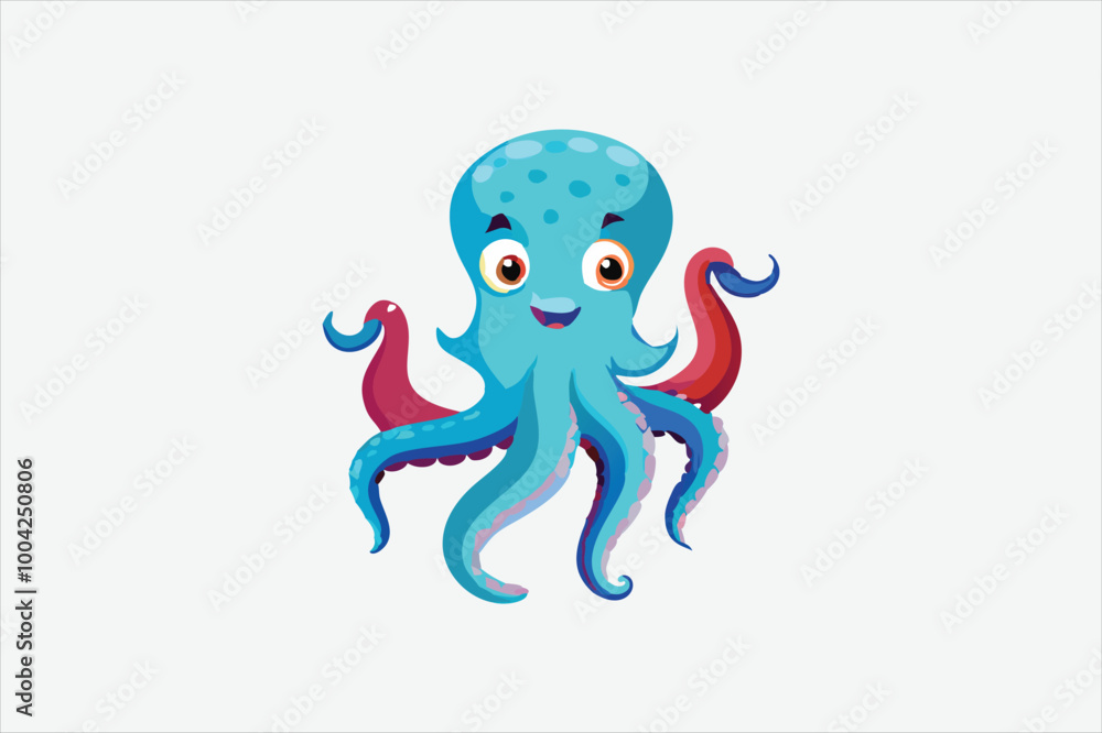 Obraz premium Cute Octopus vector art illustration