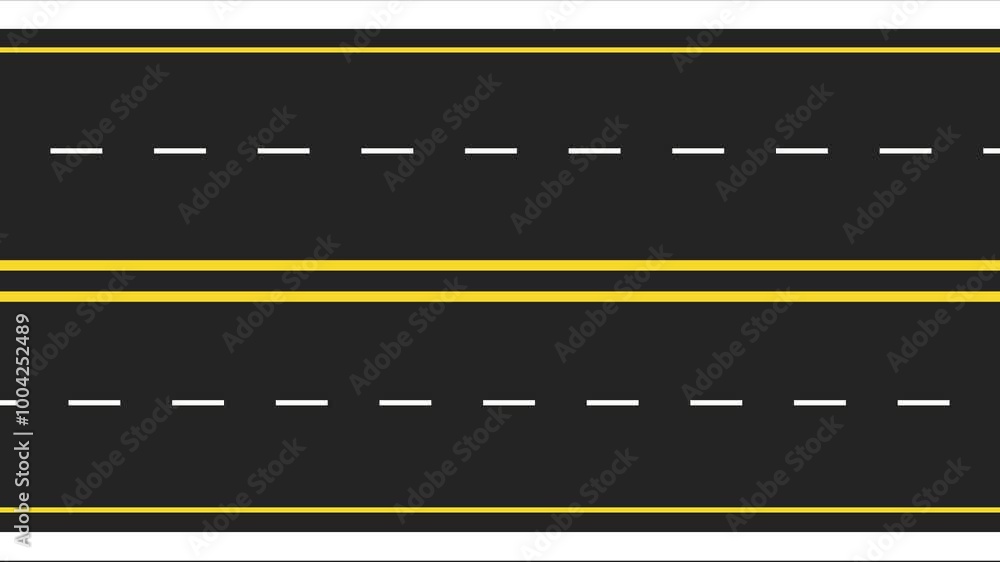 Highway Road Animation top view . Asphalt Background with Roadway Line. Highway Road Animation top view . Asphalt Background with Roadway Line.