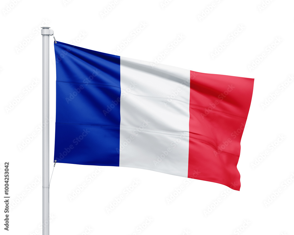 France national flag on white background. France national flag on white background.
