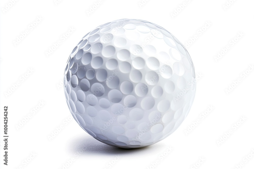 Close up of a golf ball isolated on white background .generative ai Close up of a golf ball isolated on white background .generative ai