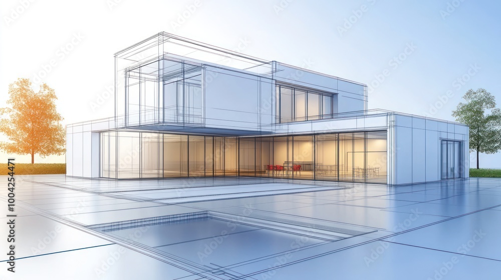 Fototapeta premium Modern House Architectural Design