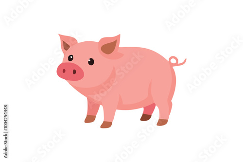 Cute pig vector art illustration