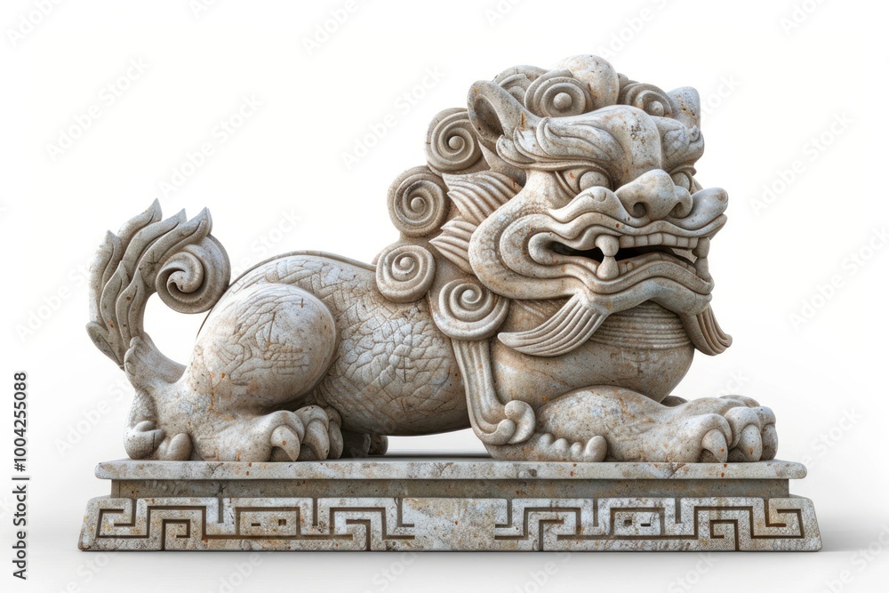 Stone chinese singha statue sculpture art. Stone chinese singha statue sculpture art.