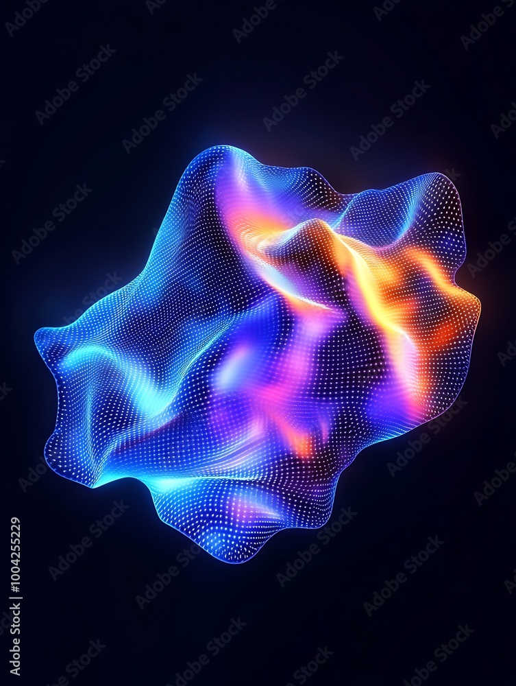 Abstract 3D wave with vibrant colors, glowing against a dark background, creating a dynamic and modern visual effect. A minimalist poster in metallic and chrome gradient style. Abstract 3D wave with vibrant colors, glowing against a dark background, creating a dynamic and modern visual effect. A minimalist poster in metallic and chrome gradient style.