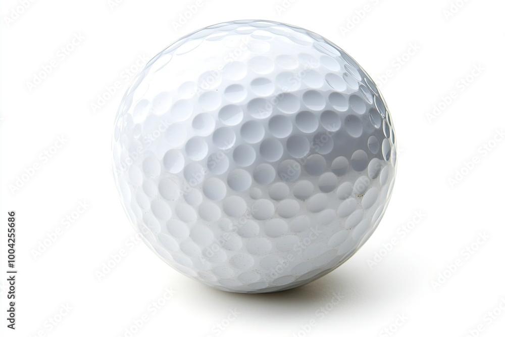 Close up of a golf ball isolated on white background .generative ai Close up of a golf ball isolated on white background .generative ai