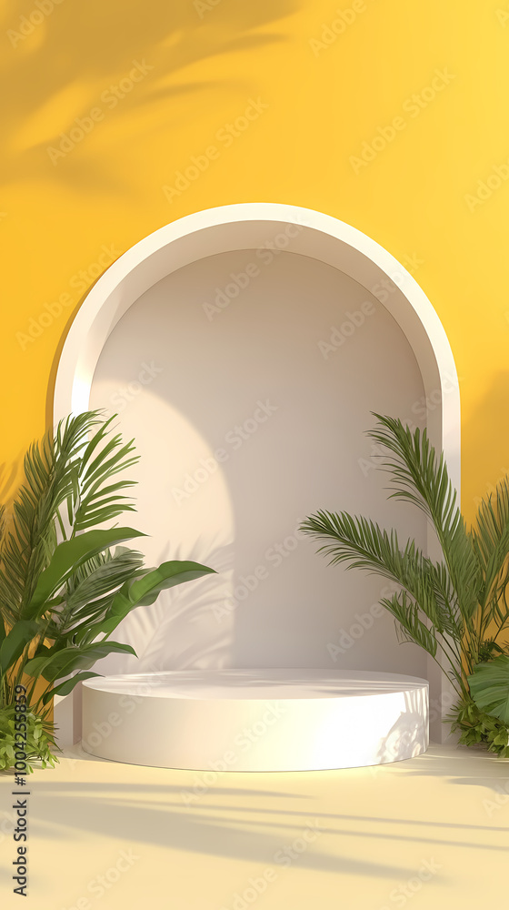 Bright minimalist arch display space Bright minimalist arch display space