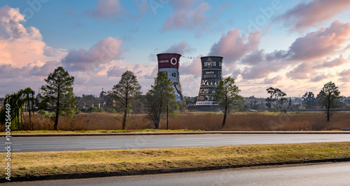Towers of Orlando Power Station, in Soweto, South Africa