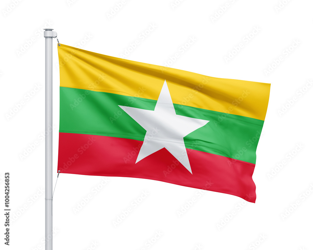 Myanmar national flag on white background. Myanmar national flag on white background.