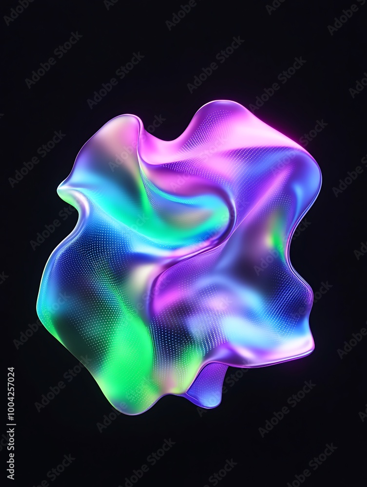Abstract colorful design with smooth, flowing shapes and vibrant gradients on a dark background. A minimalist poster in metallic and chrome gradient style. Abstract colorful design with smooth, flowing shapes and vibrant gradients on a dark background. A minimalist poster in metallic and chrome gradient style.