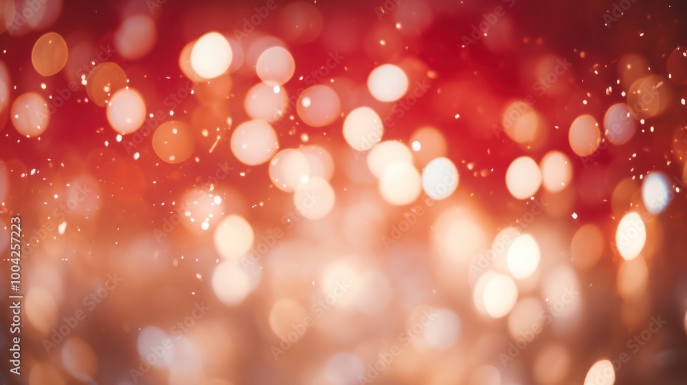 Red Bokeh Lights Effect. Blurred Background. Elegant Abstract Defocused Light Dots on Warm Glowing Backdrop. Holiday concept Red Bokeh Lights Effect. Blurred Background. Elegant Abstract Defocused Light Dots on Warm Glowing Backdrop. Holiday concept