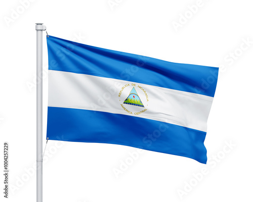 Nicaragua national flag on white background. Free Download Nicaragua national flag on white background. - GFXLoad