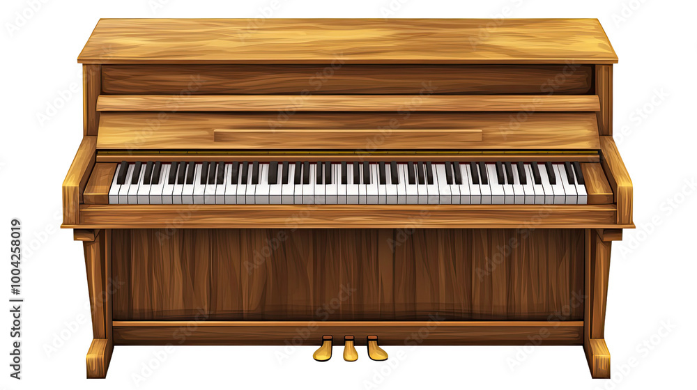 Antique piano keys isolated on a white background, showcasing the classic beauty of this musical instrument Antique piano keys isolated on a white background, showcasing the classic beauty of this musical instrument