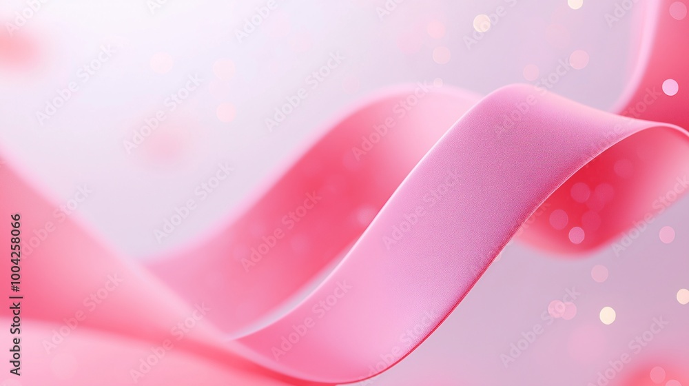 3D render illustration of pink ribbon on pink background with soft colors representing Breast Cancer Awareness Month, conveying a sense of hope and support 3D render illustration of pink ribbon on pink background with soft colors representing Breast Cancer Awareness Month, conveying a sense of hope and support