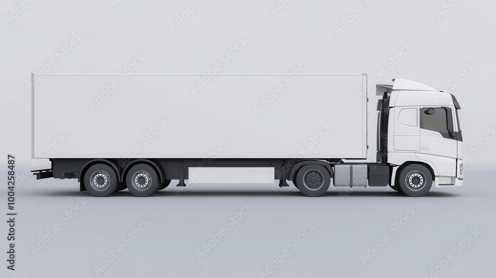 sleek white commercial truck isolated on a plain background, showcasing its modern design, aerodynamic features, and clean lines. perfect for showcasing logistics and transportation services. sleek white commercial truck isolated on a plain background, showcasing its modern design, aerodynamic features, and clean lines. perfect for showcasing logistics and transportation services.