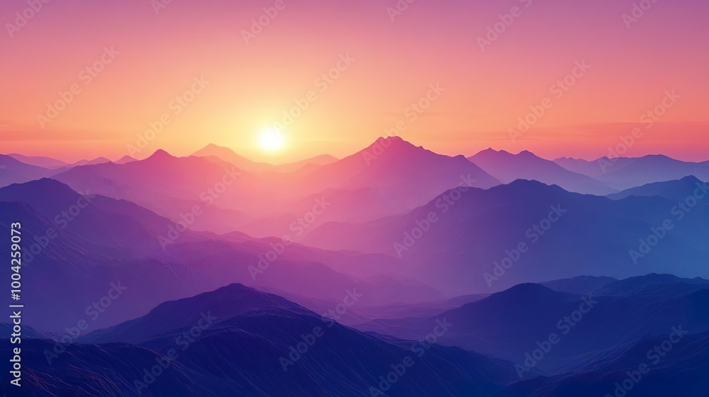 Obraz premium Serene 4K Wallpaper Featuring Minimalist Mountain Calm Sky Scene